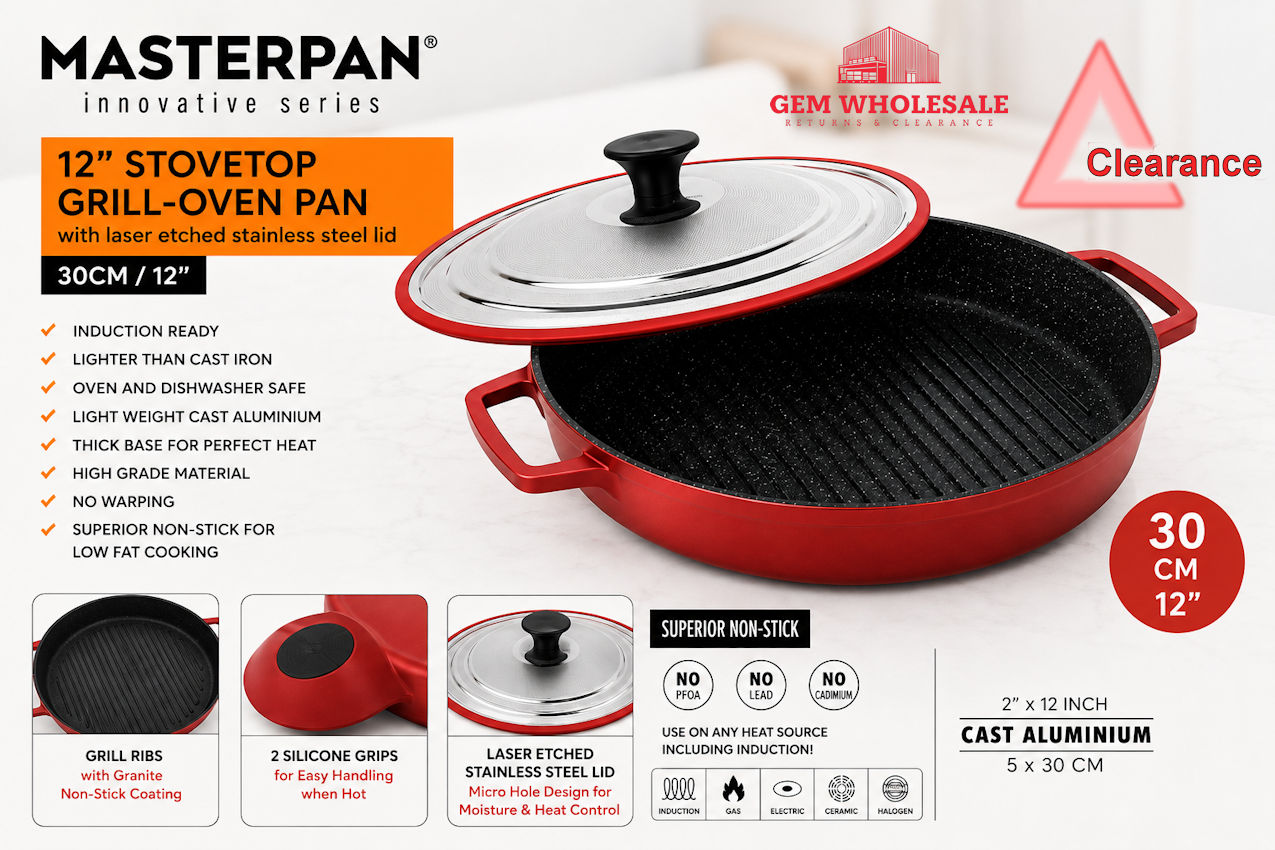 MP106 Stovetop Grill-Oven Pan Red 30cm / 12