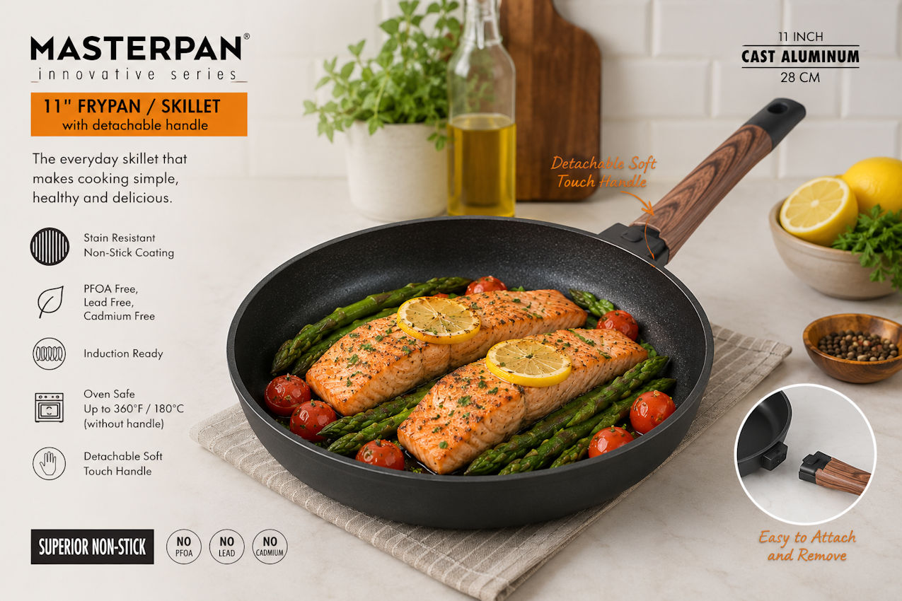 MP141 Wooden Handle Frying Pan 11