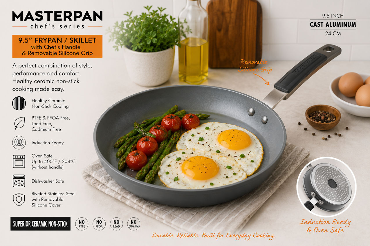 MP169 Removable Chef Handle Frying Pan 9.5